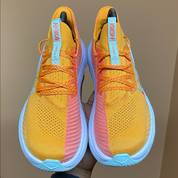 Hoka Carbon X3 Women’s Running Sneakers “Radiant Yellow/Camellia” Size 8.5B - Picture 12 of 17